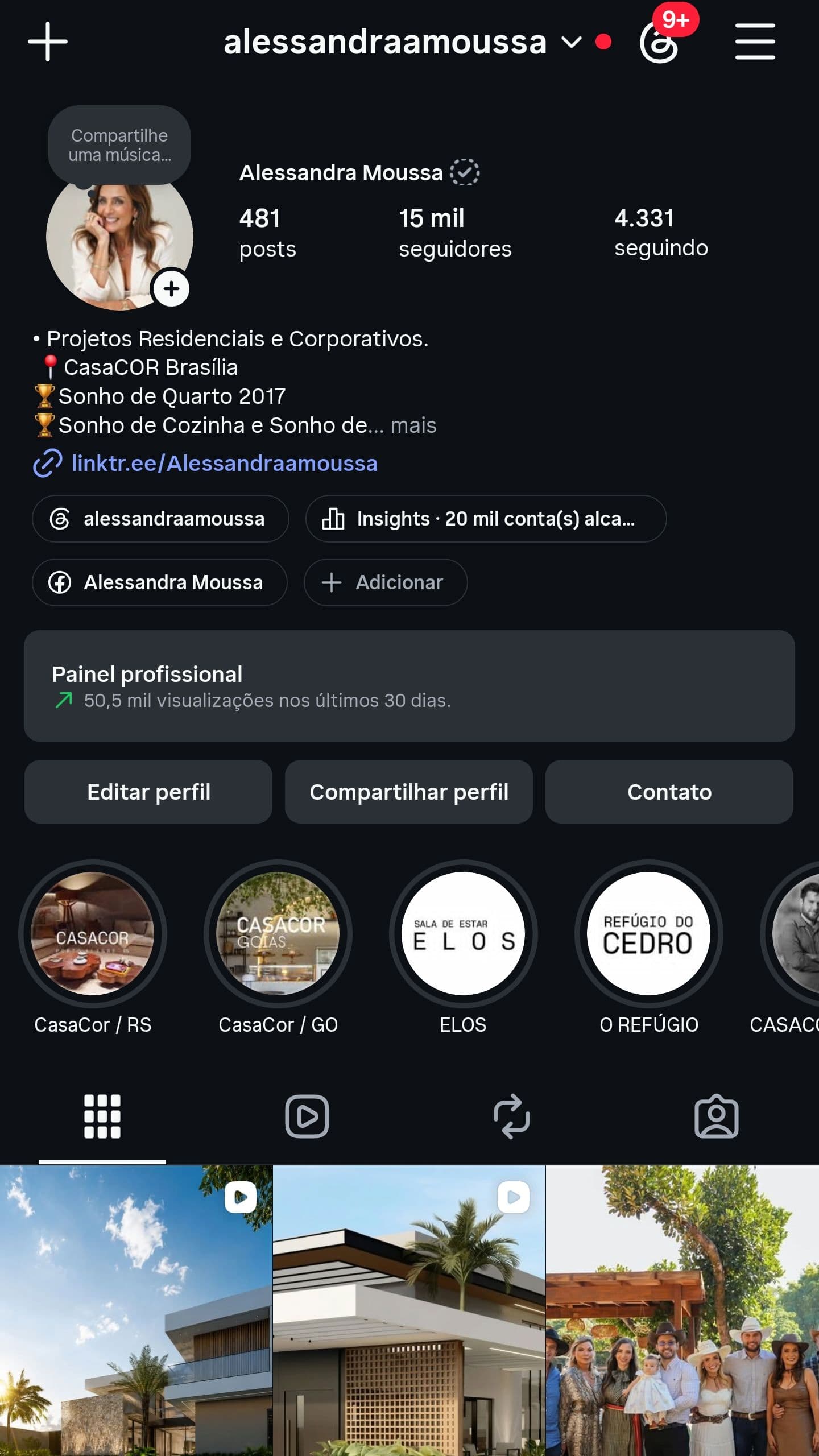 Perfil de Alessandra Moussa (@alessandraamoussa) no Instagram